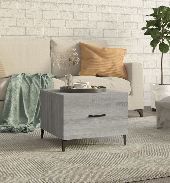Couchtisch mit Metallbeinen Grau Sonoma 50x50x40 cm