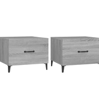 Couchtische mit Metallbeinen 2 Stk. Grau Sonoma 50x50x40 cm