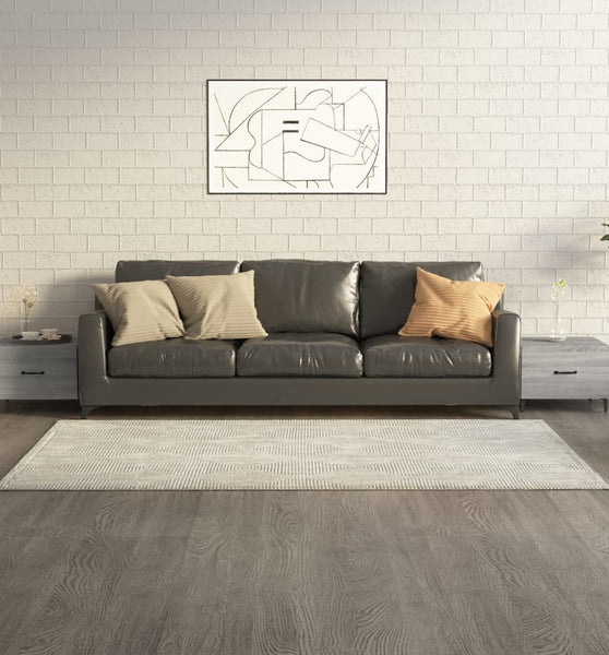 Couchtische mit Metallbeinen 2 Stk. Grau Sonoma 50x50x40 cm