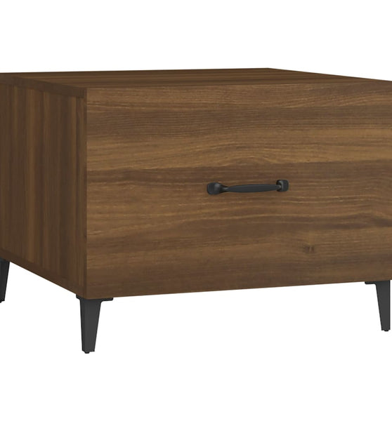 Couchtisch mit Metallbeinen Braun Eichen-Optik 50x50x40 cm