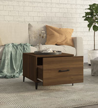 Couchtisch mit Metallbeinen Braun Eichen-Optik 50x50x40 cm
