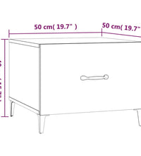 Couchtisch mit Metallbeinen Braun Eichen-Optik 50x50x40 cm