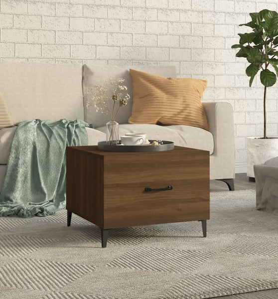 Couchtisch mit Metallbeinen Braun Eichen-Optik 50x50x40 cm