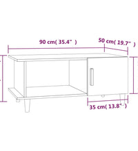 Couchtisch Braun Eichen-Optik 90x50x40 cm Holzwerkstoff