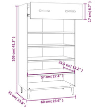 Schuhschrank Grau Sonoma 60x35x105 cm Holzwerkstoff