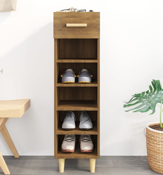 Schuhschrank Braun Eichen-Optik 30x35x105 cm Holzwerkstoff