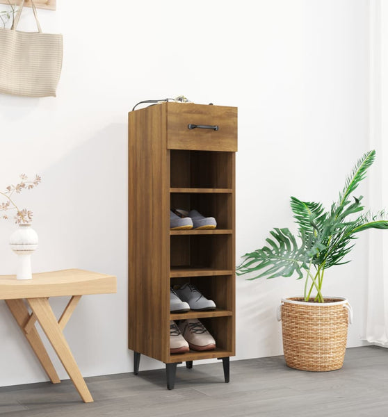 Schuhschrank Braun Eichen-Optik 30x35x105 cm Holzwerkstoff