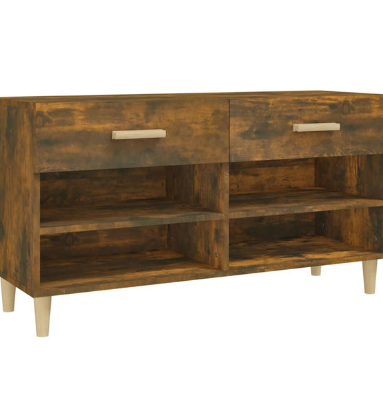 Schuhschrank Räuchereiche 102x35x55 cm Holzwerkstoff