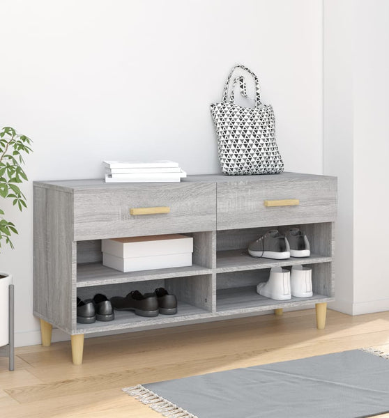 Schuhschrank Grau Sonoma 102x35x55 cm Holzwerkstoff