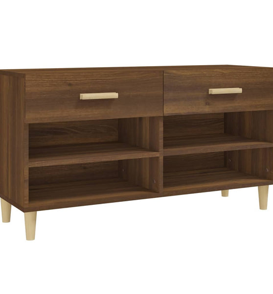 Schuhschrank Braun Eichen-Optik 102x35x55 cm Holzwerkstoff