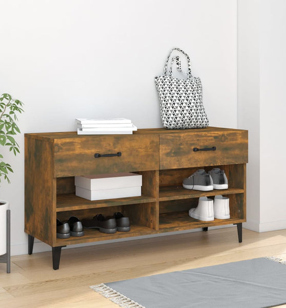 Schuhschrank Räuchereiche 102x35x55 cm Holzwerkstoff