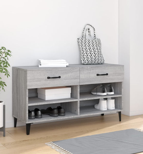 Schuhschrank Grau Sonoma 102x35x55 cm Holzwerkstoff