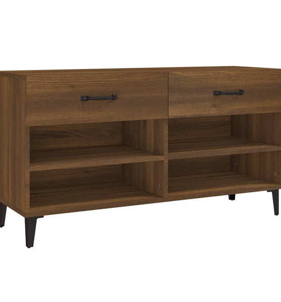 Schuhschrank Braun Eichen-Optik 102x35x55 cm Holzwerkstoff