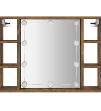 Spiegelschrank mit LED Räuchereiche 76x15x55 cm