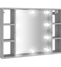 Spiegelschrank mit LED Grau Sonoma 76x15x55 cm