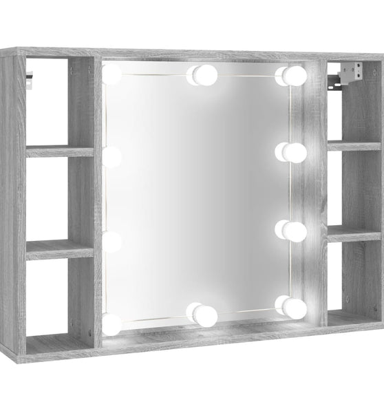 Spiegelschrank mit LED Grau Sonoma 76x15x55 cm