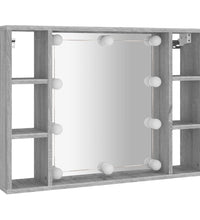 Spiegelschrank mit LED Grau Sonoma 76x15x55 cm