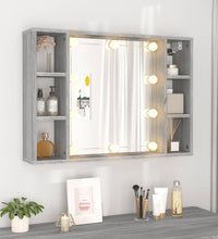 Spiegelschrank mit LED Grau Sonoma 76x15x55 cm