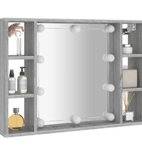 Spiegelschrank mit LED Grau Sonoma 76x15x55 cm