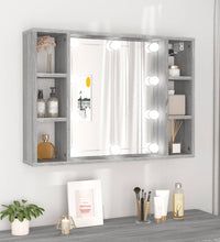 Spiegelschrank mit LED Grau Sonoma 76x15x55 cm