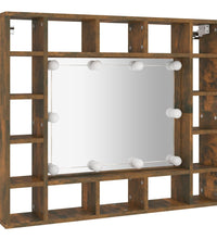 Spiegelschrank mit LED Räuchereiche 91x15x76,5 cm