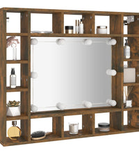 Spiegelschrank mit LED Räuchereiche 91x15x76,5 cm