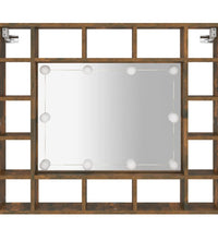 Spiegelschrank mit LED Räuchereiche 91x15x76,5 cm