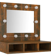 Spiegelschrank mit LED Räuchereiche 60x31,5x62 cm