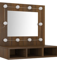 Spiegelschrank mit LED Braun Eiche-Optik 60x31,5x62 cm