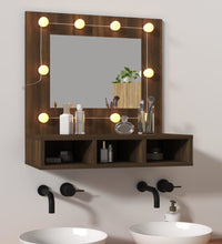 Spiegelschrank mit LED Braun Eiche-Optik 60x31,5x62 cm
