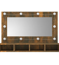 Spiegelschrank mit LED Räuchereiche 90x31,5x62 cm