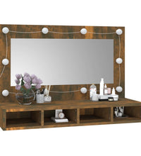Spiegelschrank mit LED Räuchereiche 90x31,5x62 cm