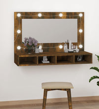 Spiegelschrank mit LED Räuchereiche 90x31,5x62 cm