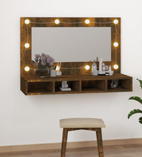 Spiegelschrank mit LED Räuchereiche 90x31,5x62 cm