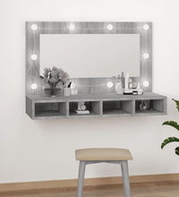 Spiegelschrank mit LED Grau Sonoma 90x31,5x62 cm