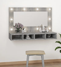 Spiegelschrank mit LED Grau Sonoma 90x31,5x62 cm