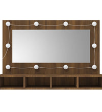 Spiegelschrank mit LED Braun Eichen-Optik 90x31,5x62 cm