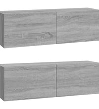 TV-Wandschränke 2 Stk. Grau Sonoma 100x30x30 cm Holzwerkstoff