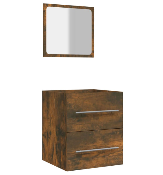 Badschrank mit Spiegel Räuchereiche 41x38,5x48 cm