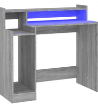 Schreibtisch mit LEDs Grau Sonoma 97x45x90 cm Holzwerkstoff