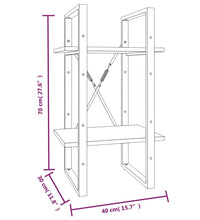 Bücherregal 2 Fächer Grau Sonoma 40x30x70 cm Holzwerkstoff