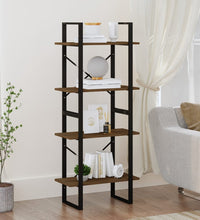 Bücherregal 4 Fächer Braun Eiche 60x30x140 cm Holzwerkstoff