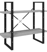 Bücherregal 2 Fächer Grau Sonoma 80x30x70 cm Holzwerkstoff