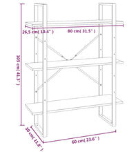 Bücherregal Grau Sonoma 100x30x105 cm Holzwerkstoff