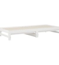 Tagesbett Ausziehbar Weiß 2x(90x200) cm Massivholz Kiefer