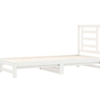 Tagesbett Ausziehbar Weiß 2x(90x200) cm Massivholz Kiefer