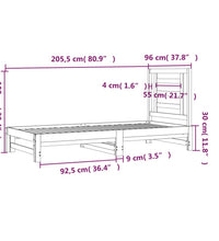 Tagesbett Ausziehbar Honigbraun 2x(90x200) cm Massivholz Kiefer