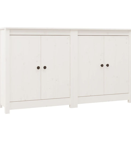 Sideboards 2 Stk. Weiß 70x35x80 cm Massivholz Kiefer