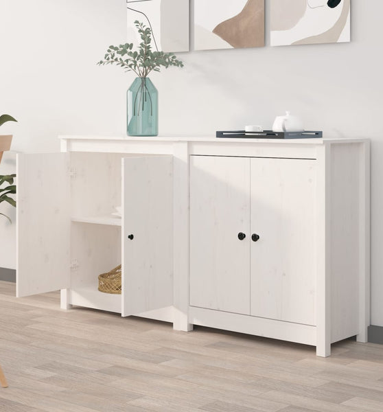 Sideboards 2 Stk. Weiß 70x35x80 cm Massivholz Kiefer