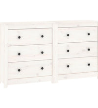 Sideboard Weiß 140x35x80 cm Massivholz Kiefer